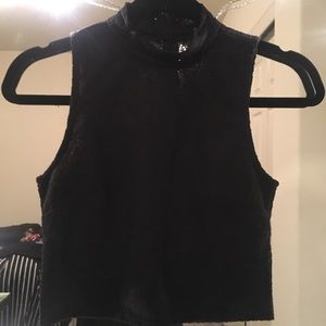 Forever 21 black see thru crop top.